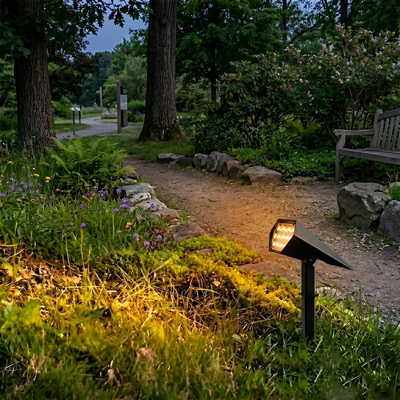 Verstelbare Solar Tuinspot LED IP65 Waterdicht Zwart Warm Wit RGB Buitenverlichting 3m Bereik voor Tuin Terras | Sansoti