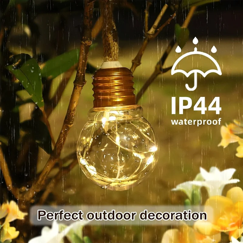 Zonnelampen Lichtslinger 9.5m Waterdicht IP55 Warm Wit LED Retro Sfeerverlichting Tuin Terras Buiten | Sansoti