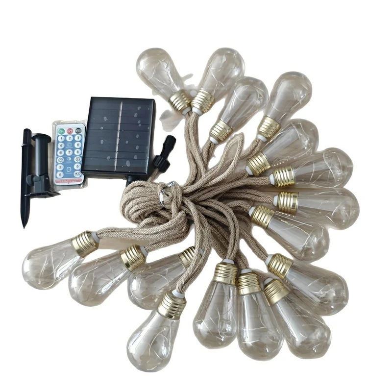 Zonnelampen Lichtslinger 9.5m Waterdicht IP55 Warm Wit LED Retro Sfeerverlichting Tuin Terras Buiten | Sansoti