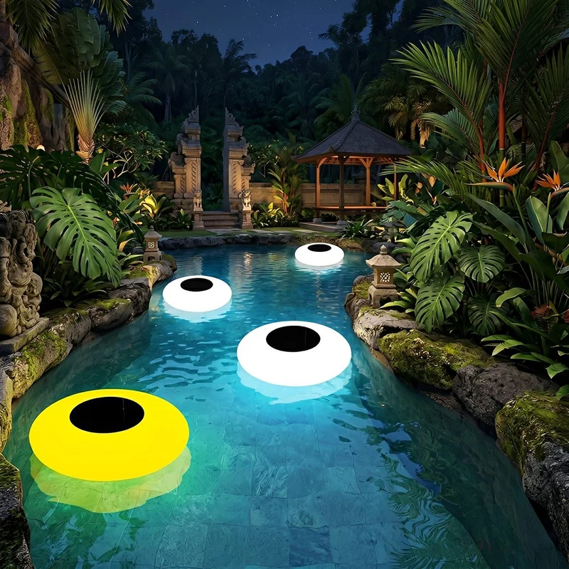 Drijvende Zwembadbol RGB LED Solar Waterlamp Vijververlichting Draadloos met Afstandsbediening Tuinsfeer | Sansoti