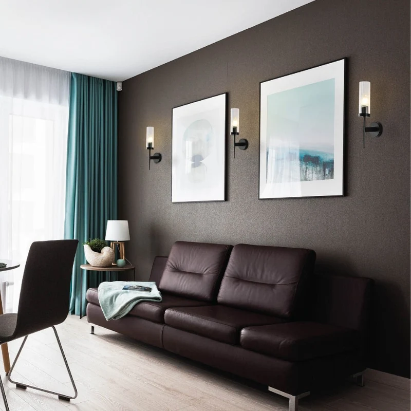 Wandlamp Geribbeld Glas Vintage Art Deco E27 Goud Chroom Nikkel Zwart Dimbaar Cilinder | Sansoti