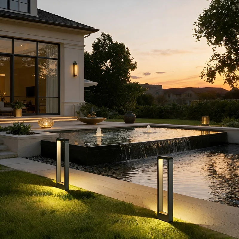 Buitenlamp Sokkellamp Zwart Aluminium IP65 Waterdicht LED Tuinverlichting Padverlichting Buitenverlichting | Sansoti