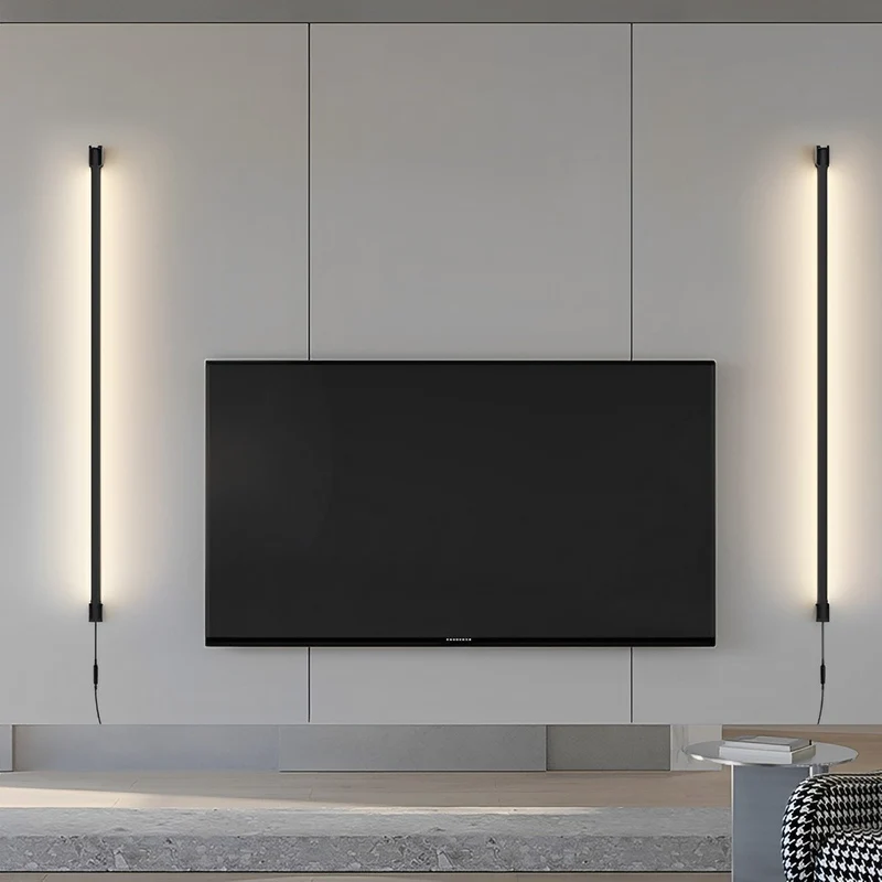 Draaibare LED Wandlamp Strip Zwart Wit Minimalistisch Design Verstelbaar 360 Graden Sfeervol Accent Modern | Sansoti