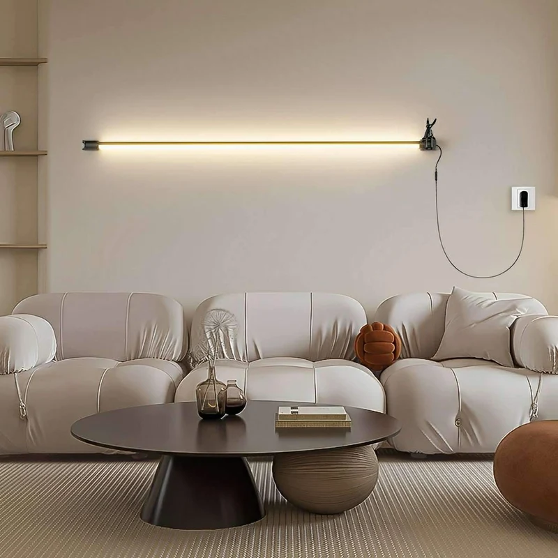 Draaibare LED Wandlamp Strip Zwart Wit Minimalistisch Design Verstelbaar 360 Graden Sfeervol Accent Modern | Sansoti