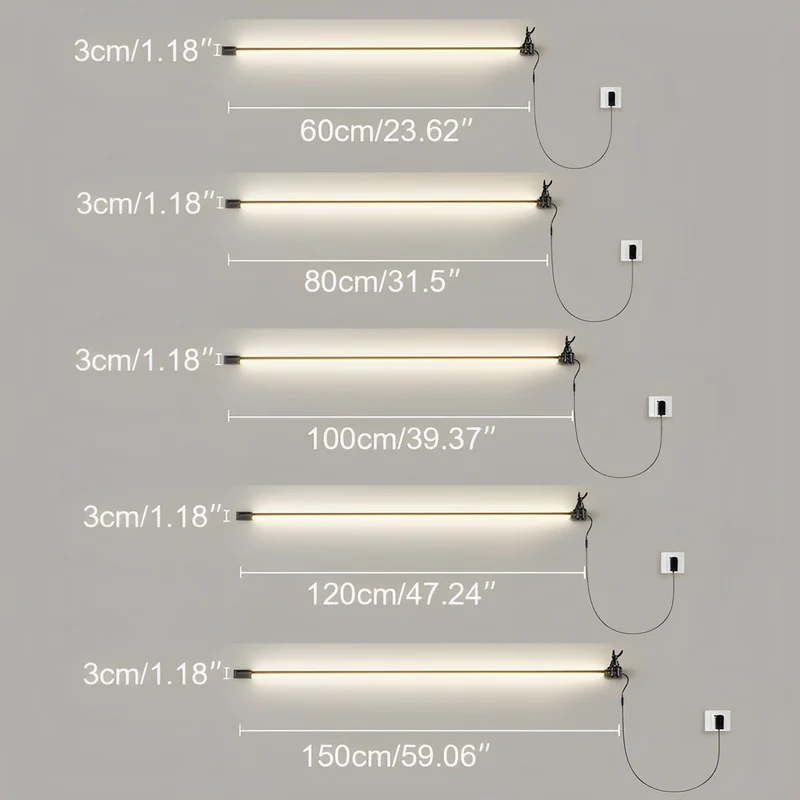 Draaibare LED Wandlamp Strip Zwart Wit Minimalistisch Design Verstelbaar 360 Graden Sfeervol Accent Modern | Sansoti