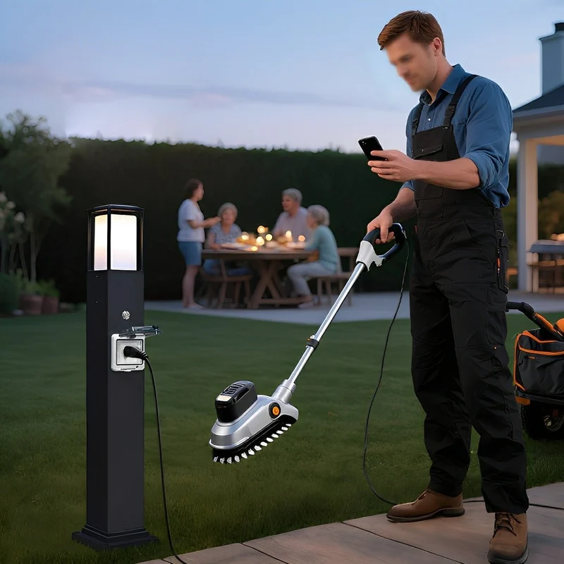 Tuinlamp met Stopcontact Zwart Aluminium Warm Wit LED IP67 Waterdicht voor Padverlichting Terras en Tuin | Sansoti