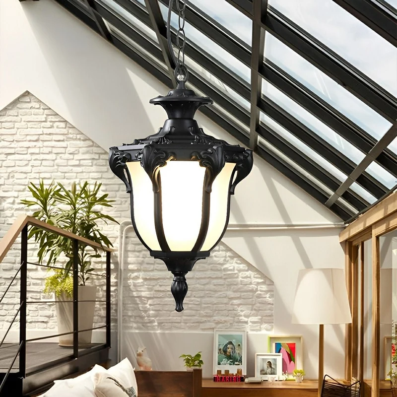 Waterdichte LED Hanglamp Buitenverlichting Vintage Glas Aluminium IP65 Tuinlamp Terrasverlichting Balkon | Sansoti