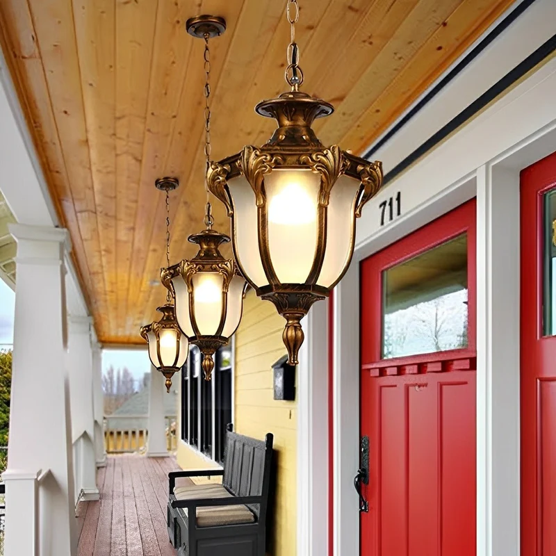 Waterdichte LED Hanglamp Buitenverlichting Vintage Glas Aluminium IP65 Tuinlamp Terrasverlichting Balkon | Sansoti