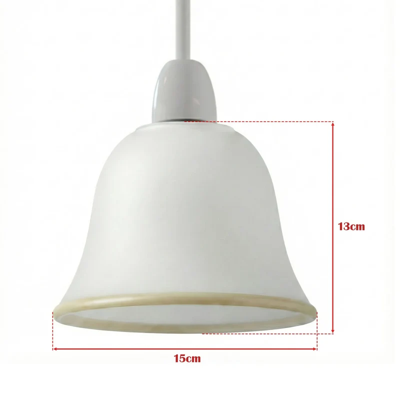 Glocke Glas Lampenschirm Weiß | E27 Opalglas Bistro Ersatzschirm ~3694