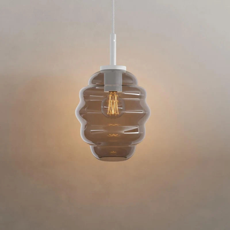 s.luce Echos Glas Galerie-Pendelleuchte Aufhängung 500cm Weiß
