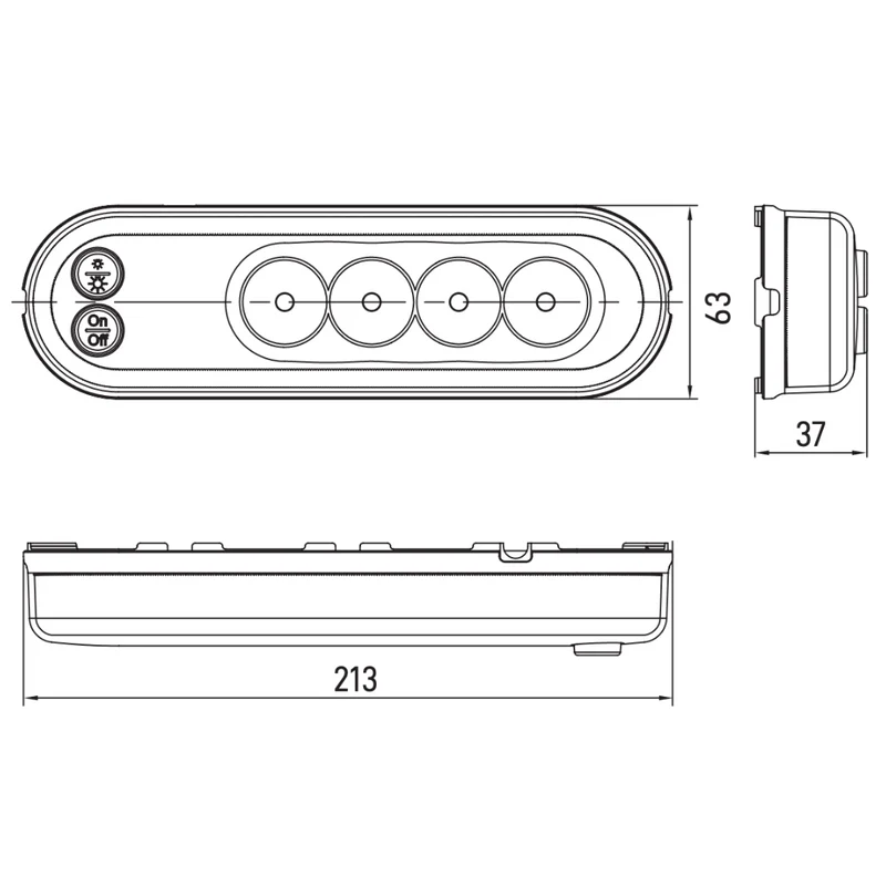 SIM Compact LED-Innenleuchte mit Schalter / 213 mm