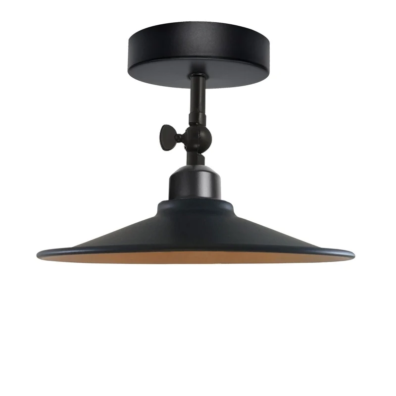Industrial Flush Mount Deckenlampe Schwarz Retro Metall ~3727