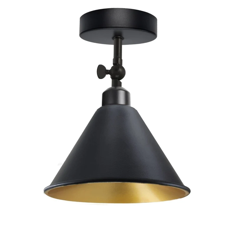 Industrial Flush Mount Deckenlampe Schwarz Retro Metall ~3727