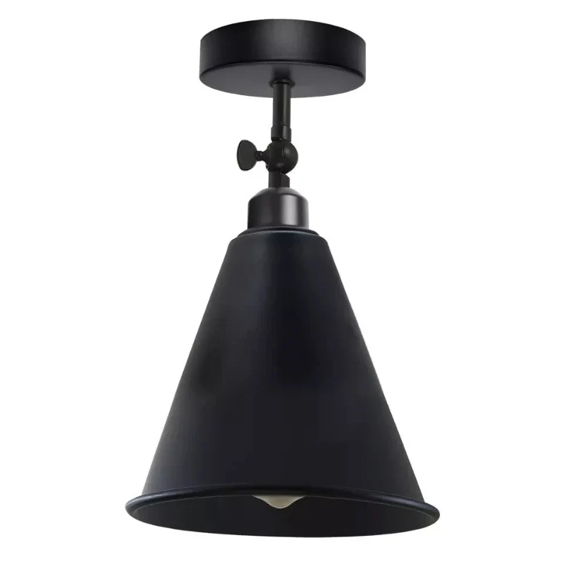 Industrial Flush Mount Deckenlampe Schwarz Retro Metall ~3727