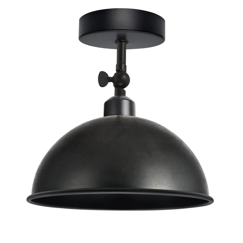 Industrial Flush Mount Deckenlampe Schwarz Retro Metall ~3727