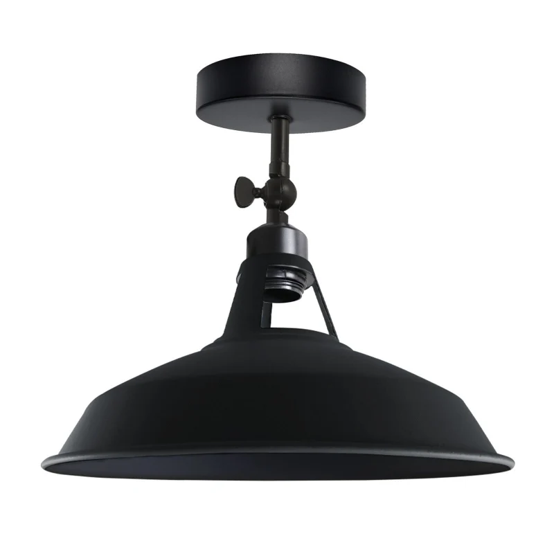 Industrial Flush Mount Deckenlampe Schwarz Retro Metall ~3727