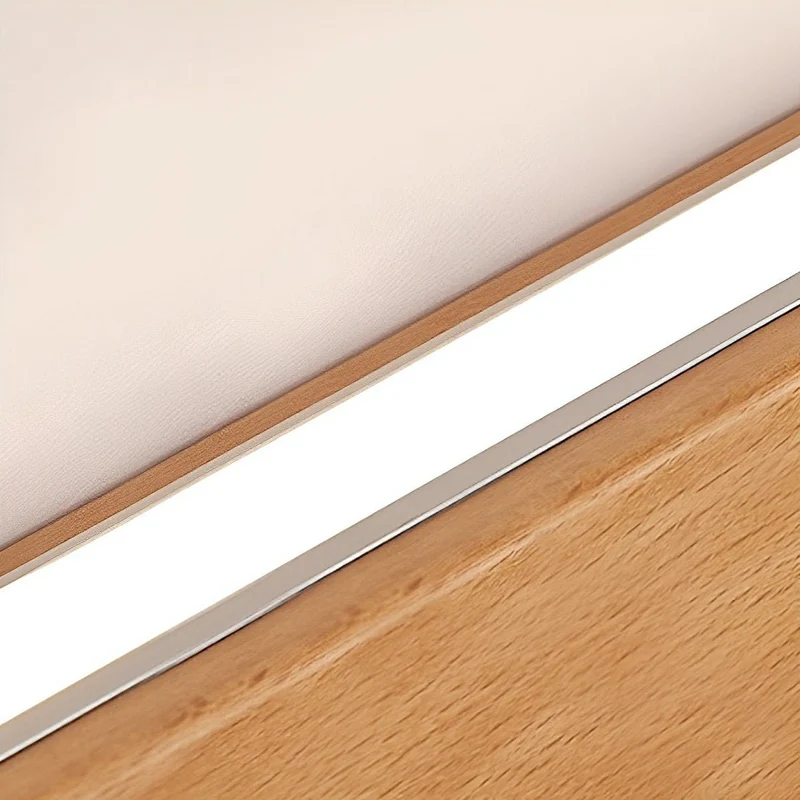 Houten LED Wandlamp Lang Rechthoekig Dimbaar Up-Down Licht Scandinavisch Design Modern Sfeervol Interieur | Sansoti
