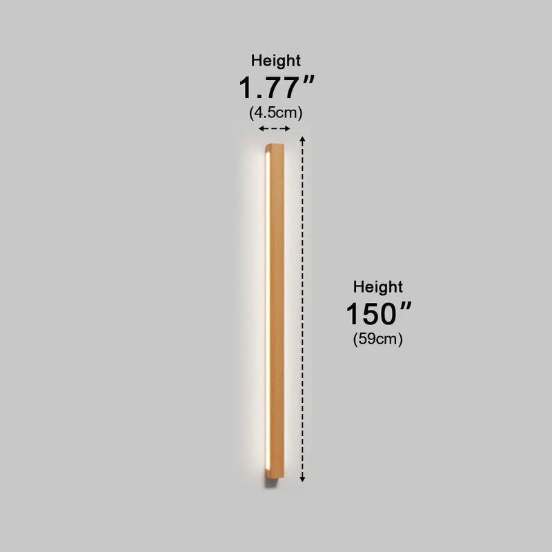 Houten LED Wandlamp Lang Rechthoekig Dimbaar Up-Down Licht Scandinavisch Design Modern Sfeervol Interieur | Sansoti