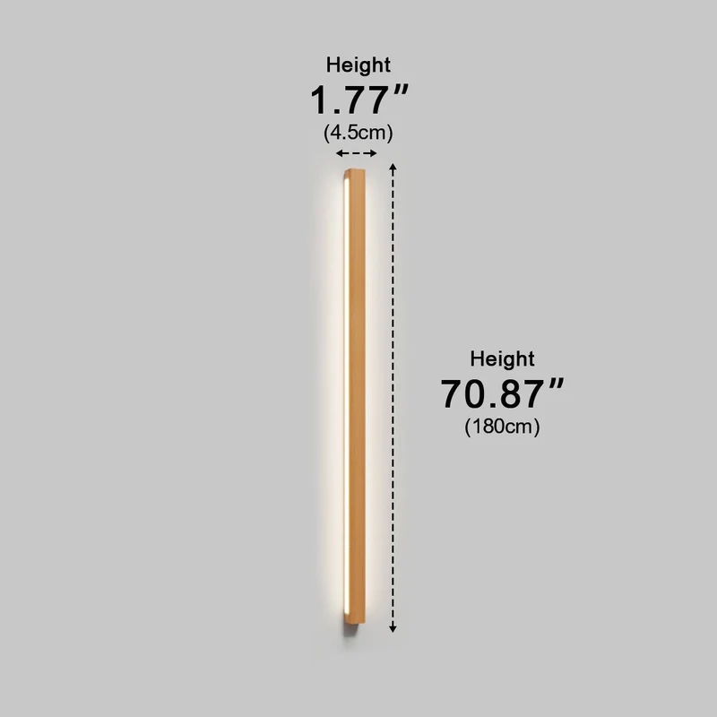 Houten LED Wandlamp Lang Rechthoekig Dimbaar Up-Down Licht Scandinavisch Design Modern Sfeervol Interieur | Sansoti