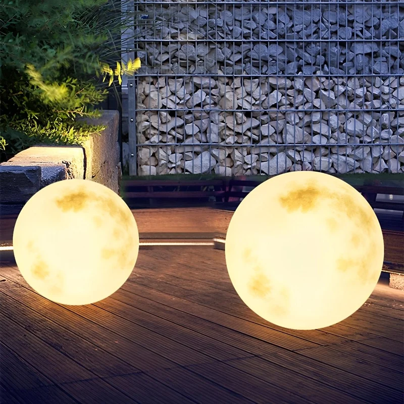 Bolvormige Tuinverlichting op Zonne-energie met Maanreliëf Waterdicht IP67 voor Tuin Pad Terras Gazon Oprit | Sansoti