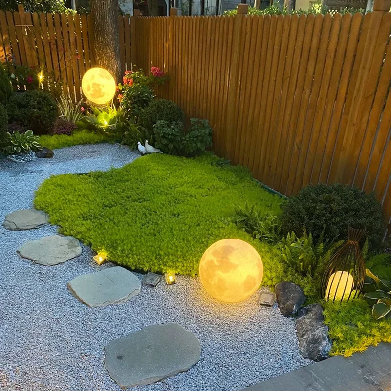 Bolvormige Tuinverlichting op Zonne-energie met Maanreliëf Waterdicht IP67 voor Tuin Pad Terras Gazon Oprit | Sansoti