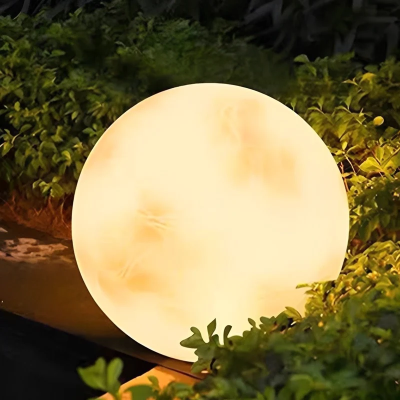 Bolvormige Tuinverlichting op Zonne-energie met Maanreliëf Waterdicht IP67 voor Tuin Pad Terras Gazon Oprit | Sansoti
