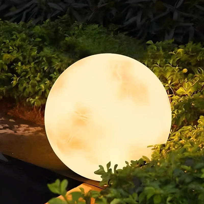 Bolvormige Tuinverlichting op Zonne-energie met Maanreliëf Waterdicht IP67 voor Tuin Pad Terras Gazon Oprit | Sansoti
