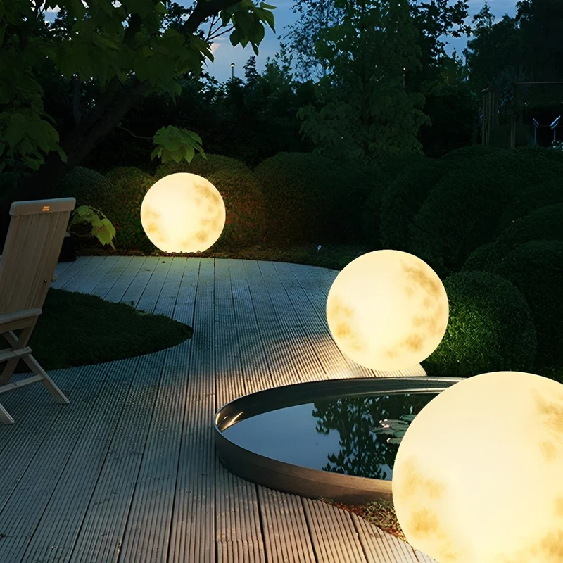 Bolvormige Tuinverlichting op Zonne-energie met Maanreliëf Waterdicht IP67 voor Tuin Pad Terras Gazon Oprit | Sansoti