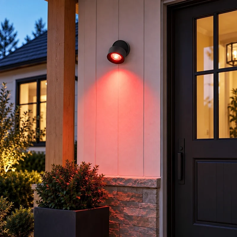 Verstelbare LED Buitenlamp Rond Zwart Waterdicht IP65 Wandverlichting Veranda Tuin Terras 360° Draaibaar | Sansoti