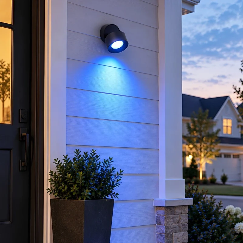 Verstelbare LED Buitenlamp Rond Zwart Waterdicht IP65 Wandverlichting Veranda Tuin Terras 360° Draaibaar | Sansoti