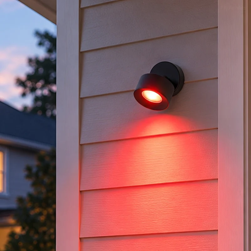 Verstelbare LED Buitenlamp Rond Zwart Waterdicht IP65 Wandverlichting Veranda Tuin Terras 360° Draaibaar | Sansoti