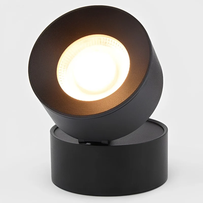 Verstelbare LED Buitenlamp Rond Zwart Waterdicht IP65 Wandverlichting Veranda Tuin Terras 360° Draaibaar | Sansoti