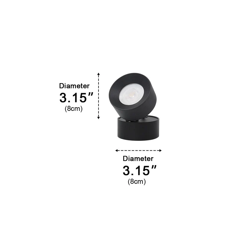 Verstelbare LED Buitenlamp Rond Zwart Waterdicht IP65 Wandverlichting Veranda Tuin Terras 360° Draaibaar | Sansoti