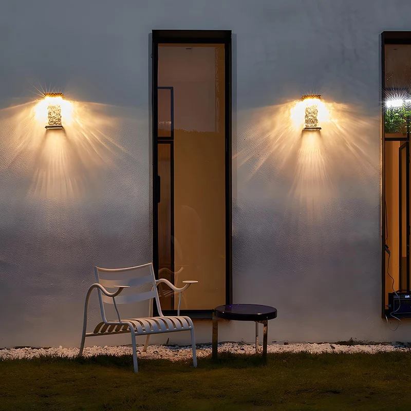 Wandlamp Buiten LED Watergolf Zwart Aluminium IP43 Tuin Veranda Terras Voordeur Gevel Buitenverlichting | Sansoti