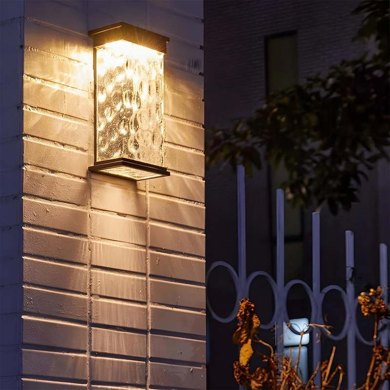 Wandlamp Buiten LED Watergolf Zwart Aluminium IP43 Tuin Veranda Terras Voordeur Gevel Buitenverlichting | Sansoti