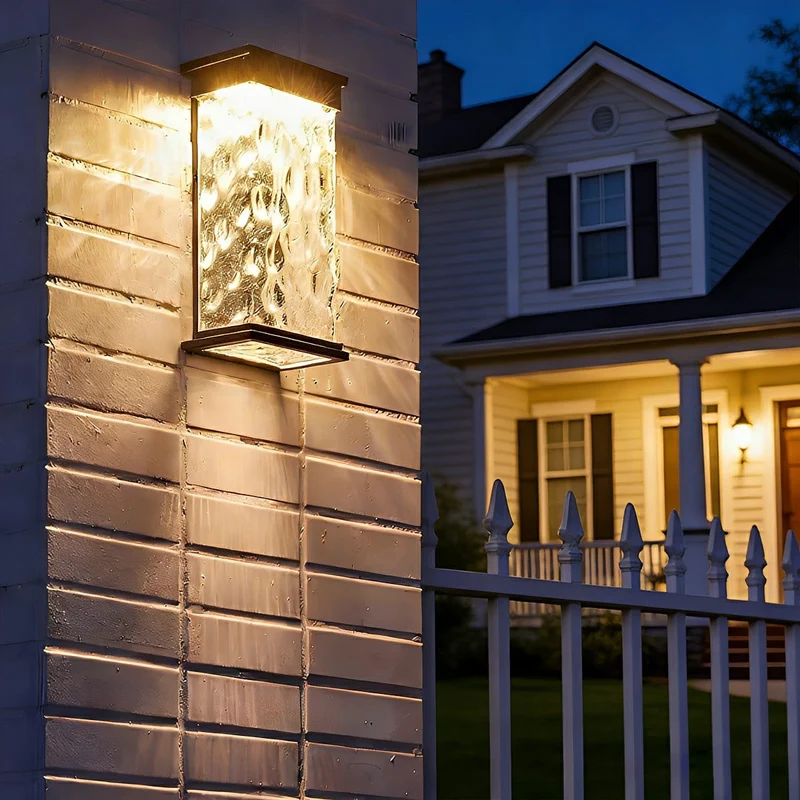 Wandlamp Buiten LED Watergolf Zwart Aluminium IP43 Tuin Veranda Terras Voordeur Gevel Buitenverlichting | Sansoti