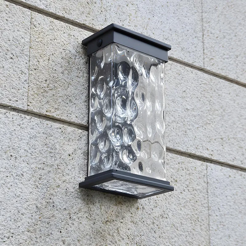 Wandlamp Buiten LED Watergolf Zwart Aluminium IP43 Tuin Veranda Terras Voordeur Gevel Buitenverlichting | Sansoti