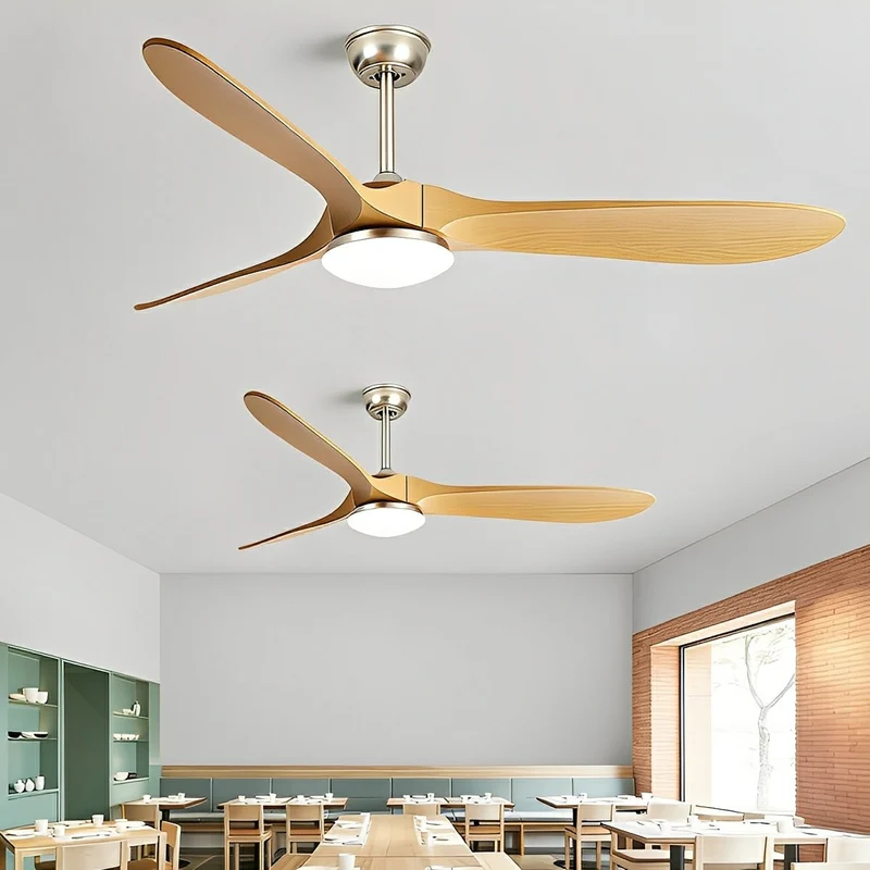 Plafondventilator met LED-verlichting Fluistermotor 6 Snelheden Omkeerbaar Scandinavisch Design Woonkamer | Sansoti
