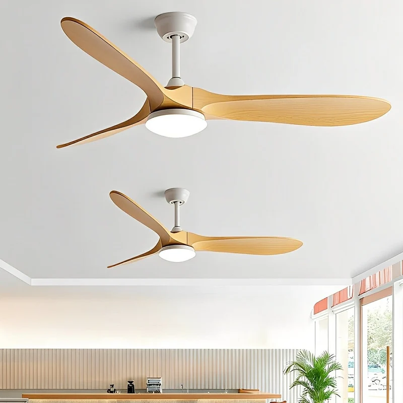 Plafondventilator met LED-verlichting Fluistermotor 6 Snelheden Omkeerbaar Scandinavisch Design Woonkamer | Sansoti