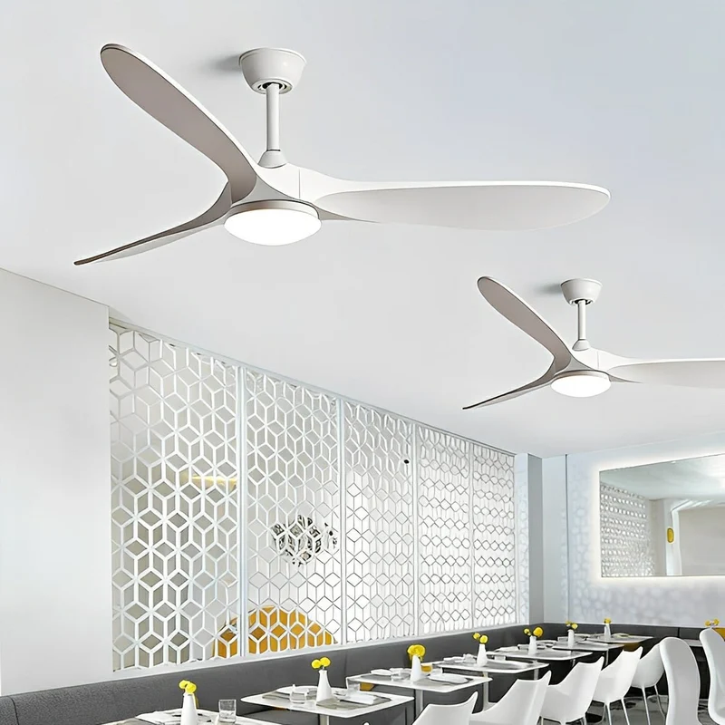 Plafondventilator met LED-verlichting Fluistermotor 6 Snelheden Omkeerbaar Scandinavisch Design Woonkamer | Sansoti