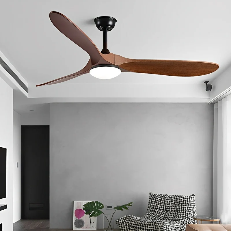 Plafondventilator met LED-verlichting Fluistermotor 6 Snelheden Omkeerbaar Scandinavisch Design Woonkamer | Sansoti