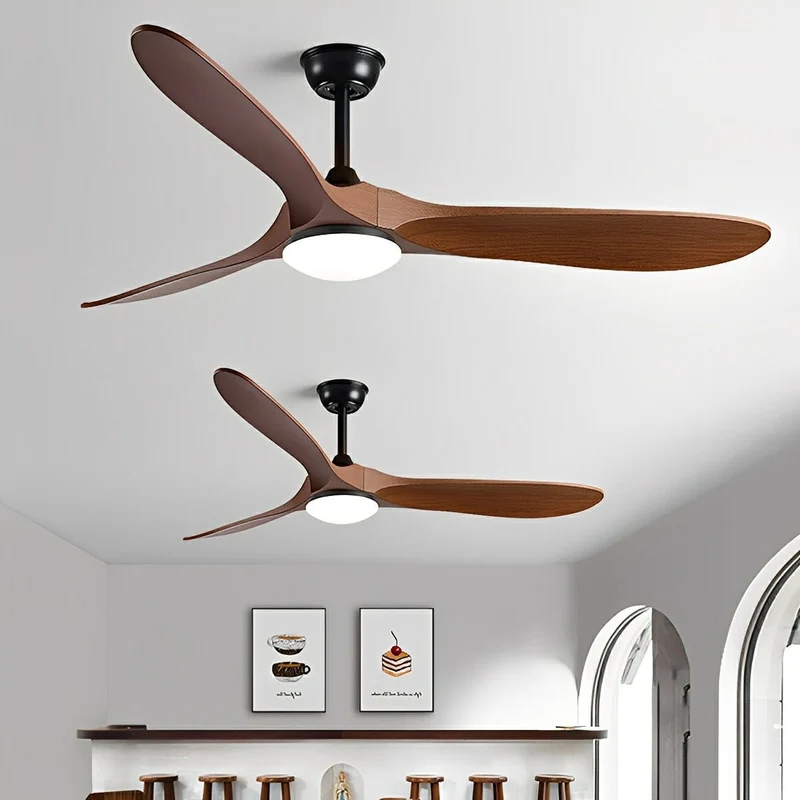 Plafondventilator met LED-verlichting Fluistermotor 6 Snelheden Omkeerbaar Scandinavisch Design Woonkamer | Sansoti