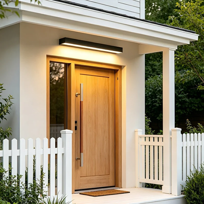 Zwarte LED Buitenwandlamp Waterdicht Aluminium Smal Design Veranda Voordeur Gevel Verlichting IP65 Tuinverlichting | Sansoti