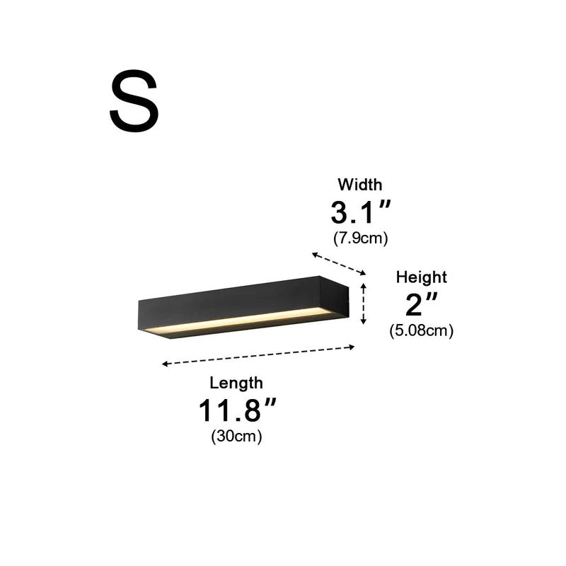 Buitenwandlamp LED Zwart Waterdicht Minimalistisch Strip Design Verlichting Gevel Tuin Buitenmuur Entree | Sansoti