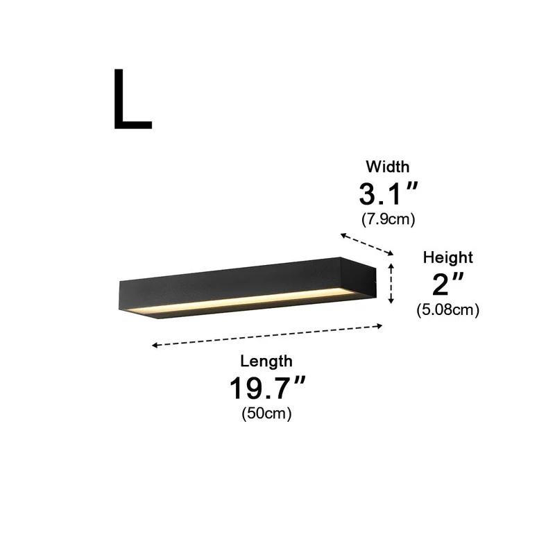 Buitenwandlamp LED Zwart Waterdicht Minimalistisch Strip Design Verlichting Gevel Tuin Buitenmuur Entree | Sansoti