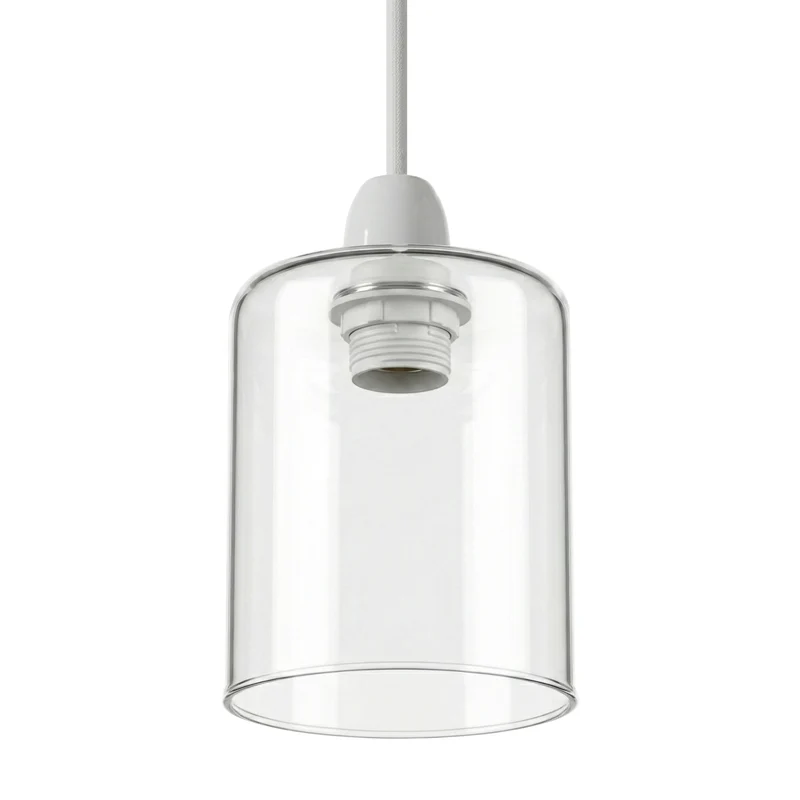Ersatzglas lampenschirm E27 Klarglas | Zylinder Lampenglas Ø 14cm / Ø7,5cm~3688