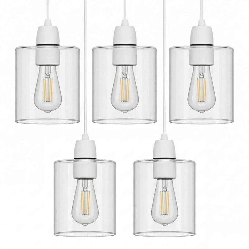 Ersatzglas lampenschirm E27 Klarglas | Zylinder Lampenglas Ø 14cm / Ø7,5cm~3688