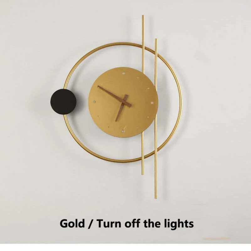 Wandklok Met LED Verlichting Metaal Acryl Zwart Goud Decoratief Modern Design Woonkamer Slaapkamer Interieur | Sansoti