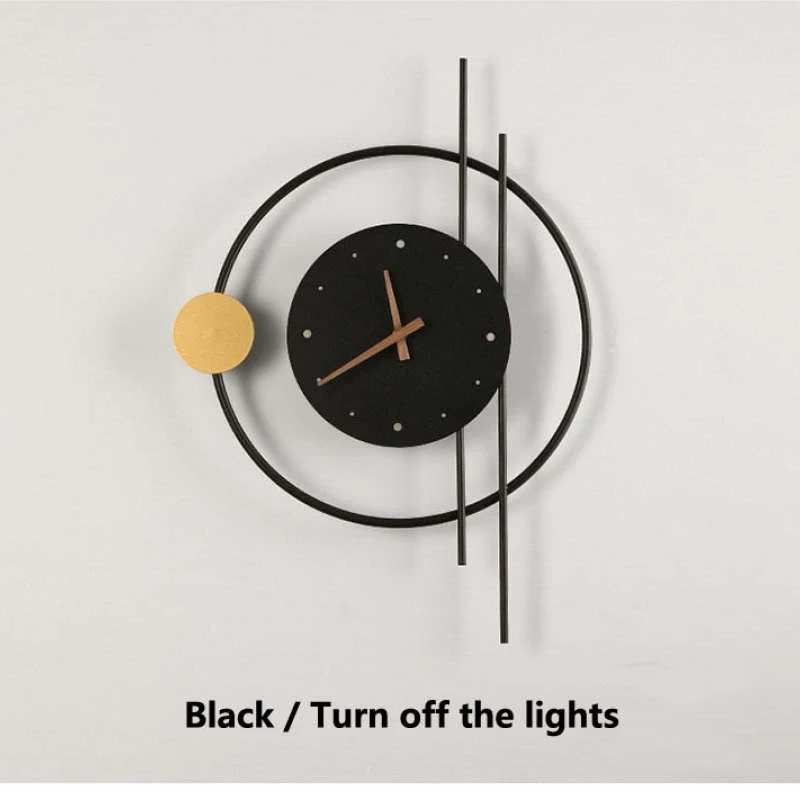 Wandklok Met LED Verlichting Metaal Acryl Zwart Goud Decoratief Modern Design Woonkamer Slaapkamer Interieur | Sansoti