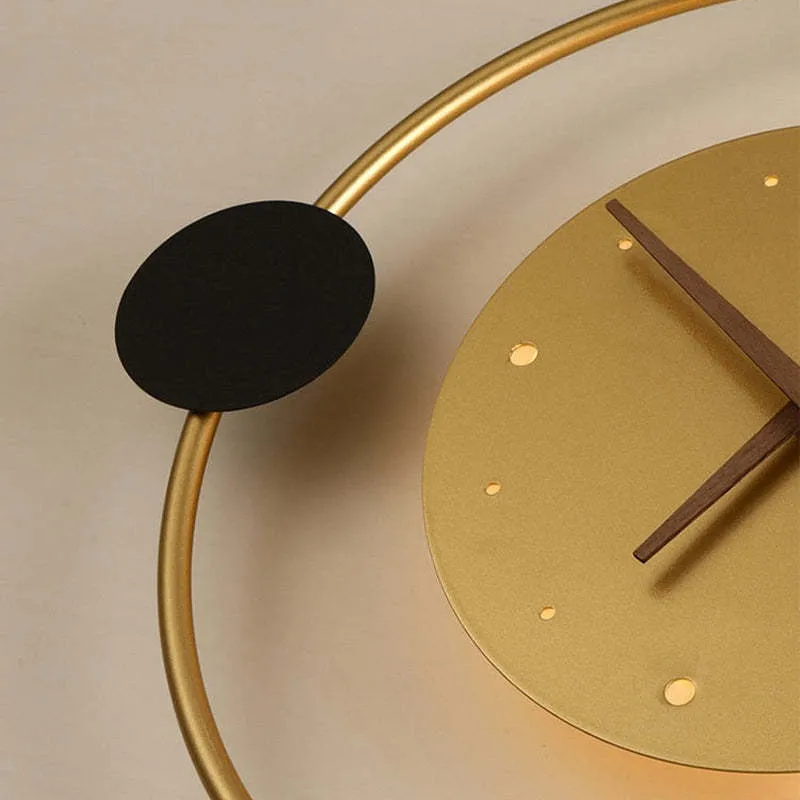 Wandklok Met LED Verlichting Metaal Acryl Zwart Goud Decoratief Modern Design Woonkamer Slaapkamer Interieur | Sansoti